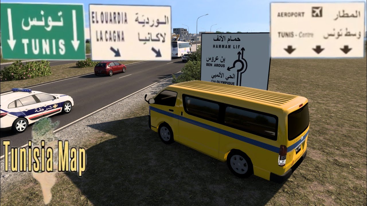 🚛 Euro Truck Simulator 2 Tunisia map |سائق التاكسي جماعي الحلقة الاولى |خط الزهراء - تونس