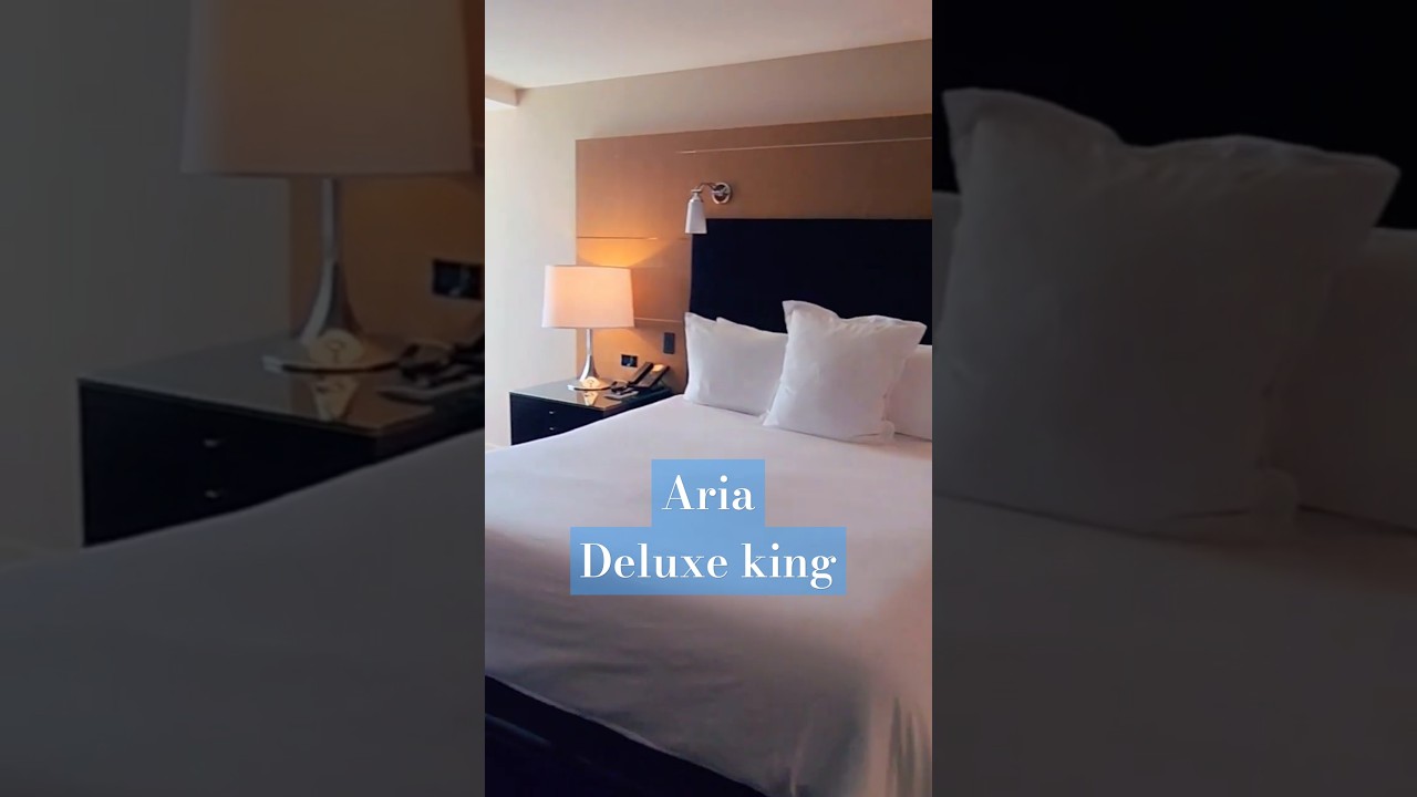 Room tour in 60 seconds - Aria deluxe king strip view #lasvegas #vegas #arialv #onetake #roomtour