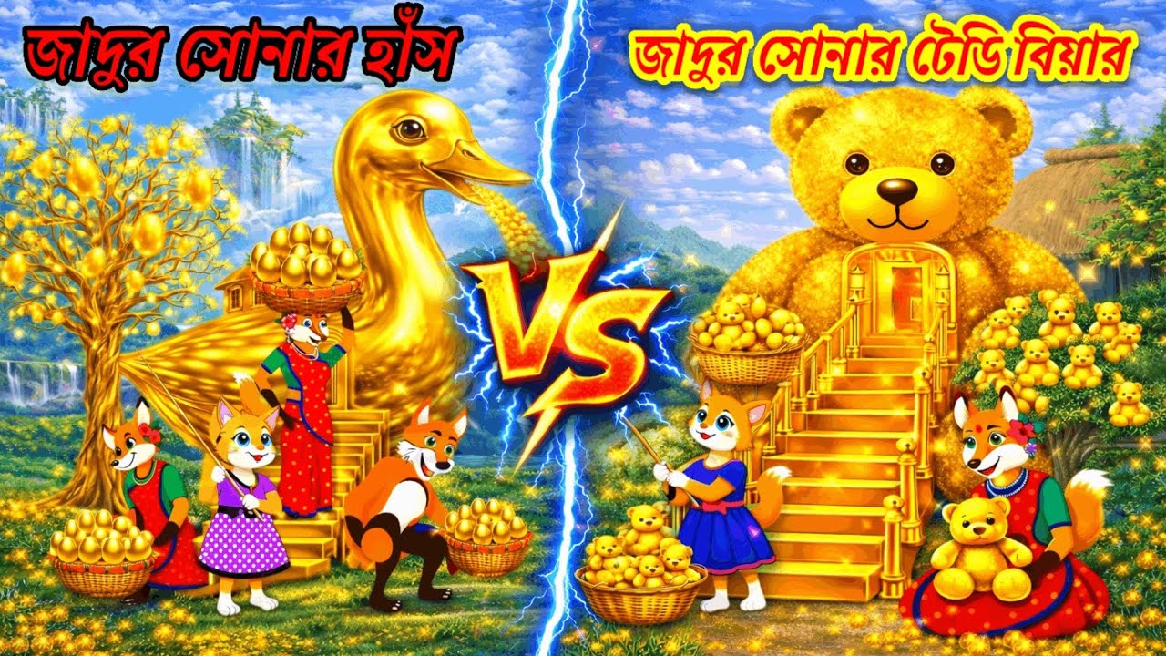 জাদুর সোনার হাঁস ও সোনার বাড়ির রহস্য 🪿😳🦆 | Bangla Cartoon Toons| New Fox Cartoon | Cartoon vedio | 
