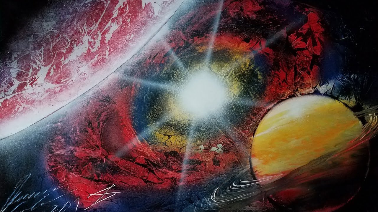 No Stars galaxy SPRAY PAINT ART TUTORIAL