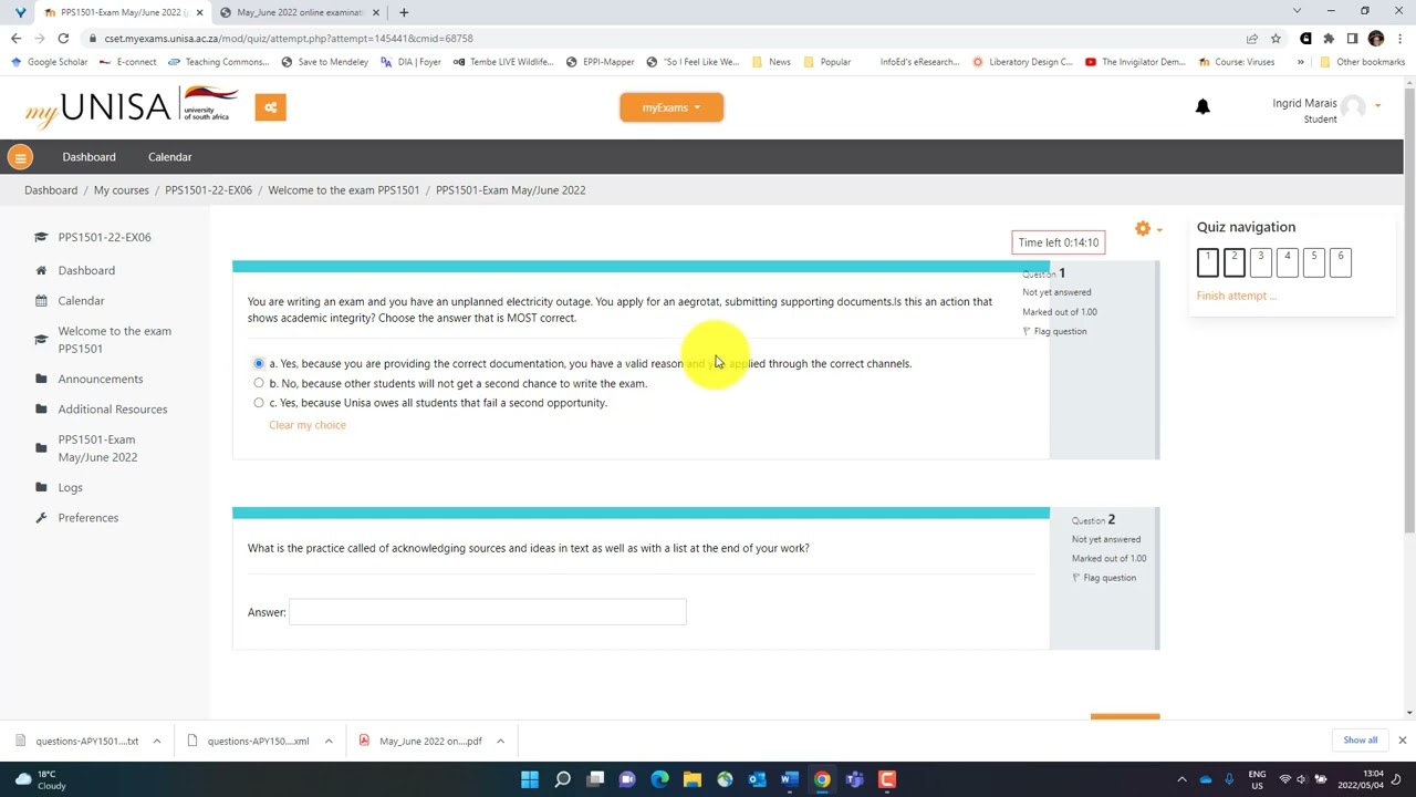 DLO-10: myExams &mdash; Как пройти тест MCQ