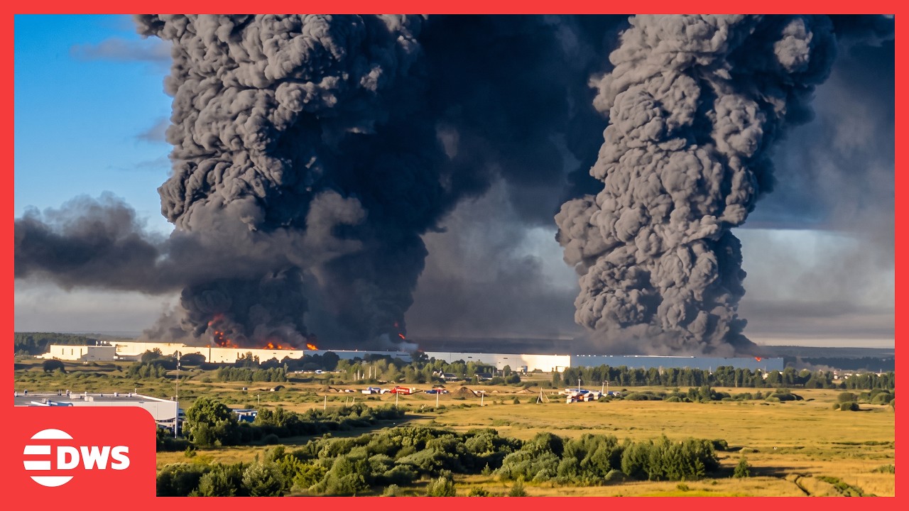 Ukrainian Drone Attack Hits Warehouse In Elektrostal Moscow Region Russia | DWS News | AH1F