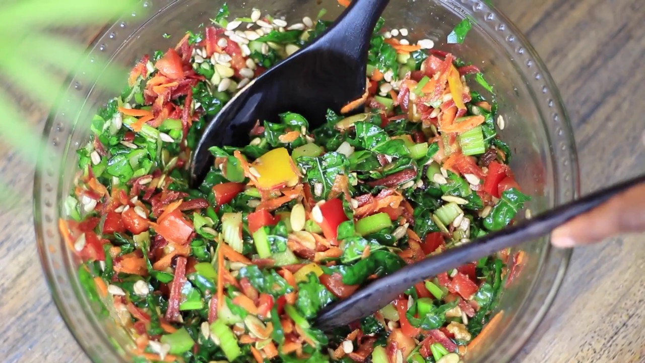 How to : Delicious Kale Salad Recipe | Vegan recipe | Raw food recipe