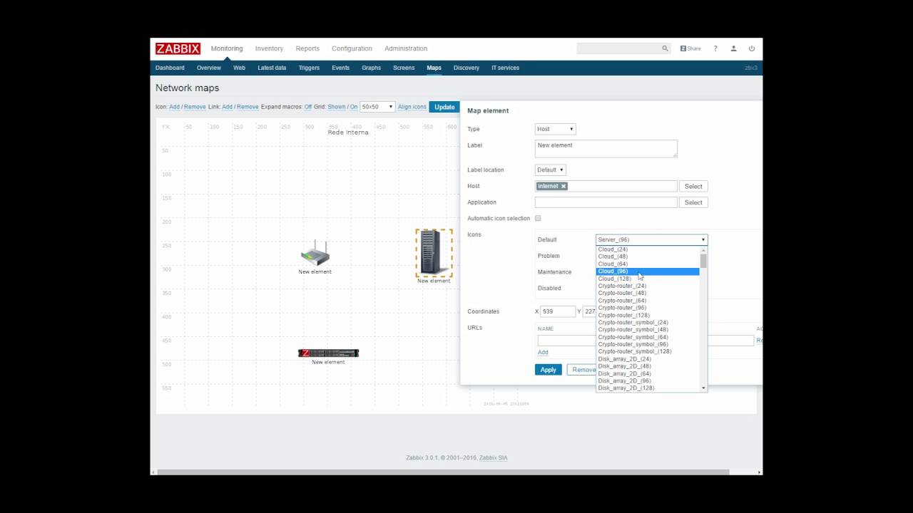 Zabbix - Construção de Maps