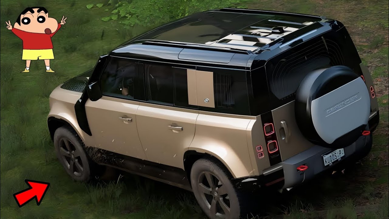 OFFROADING WITH LAND ROVER DEFENDER 😯 WITH SHINCHAN