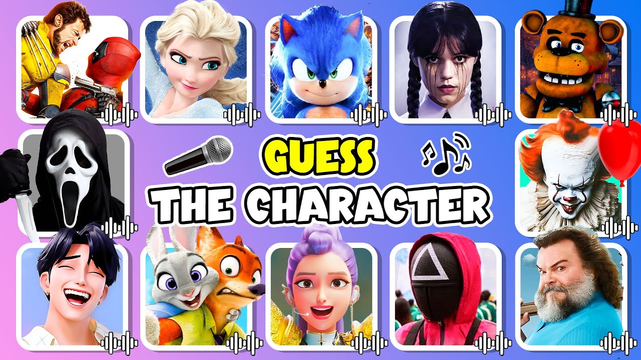 Guess The Movie Characters by The Song and Voice 🎤🍿 Kpop Demon Hunters,Wednesday, Minecraft,Freddy 2