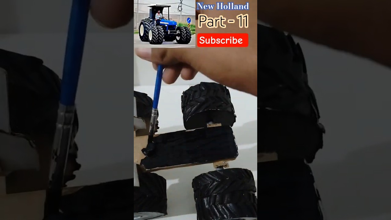 how to make New Holland tractor with cardboard easy 🚜🚜🚜👈🙏🙏🙏🖤👍💙💙✅✅📈📈📊📊