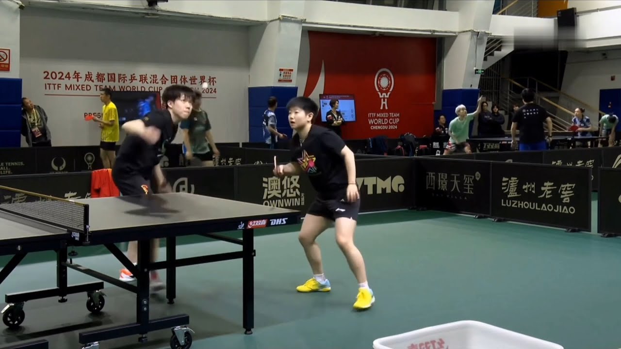Wang Chuqin Training with Sun Yingsha (PART 3) - ITTF Mixed Team World Cup 2024 Chengdu (CHN)