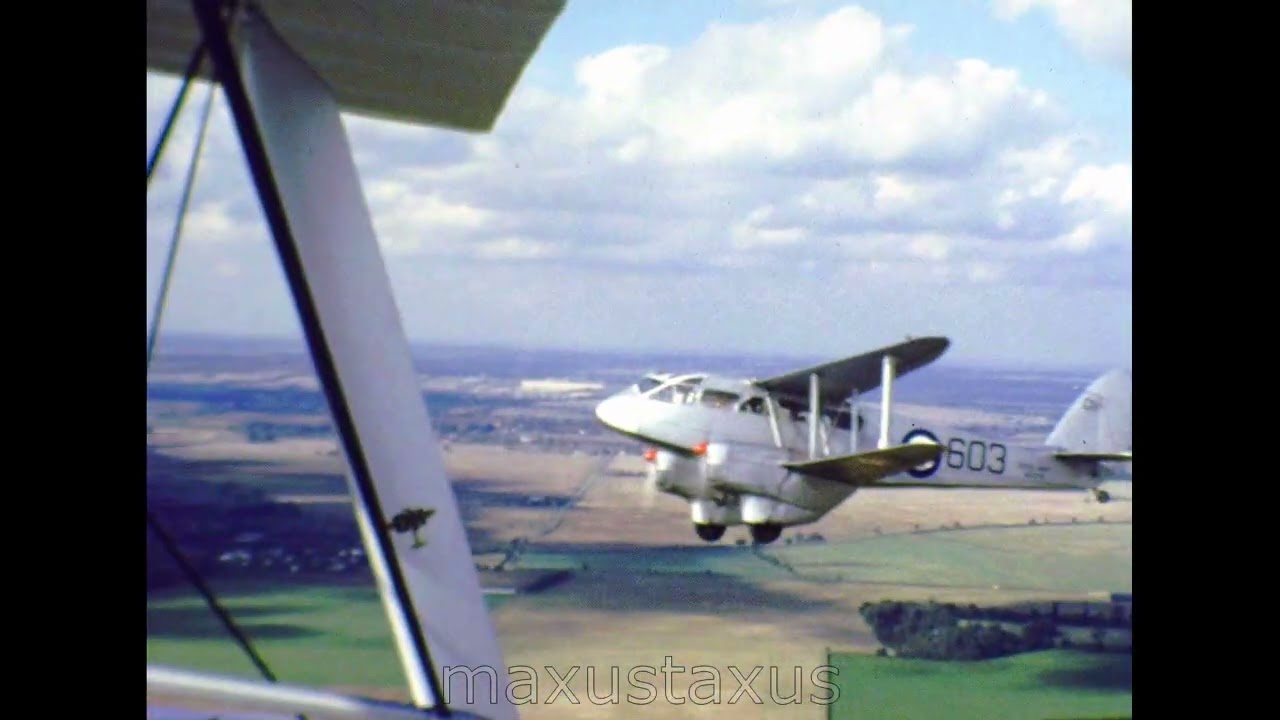 G-AGTM, NF875, 603, DN.89a Dragon Rapide in Flight Over Old Warden C1978, C1980 F1125