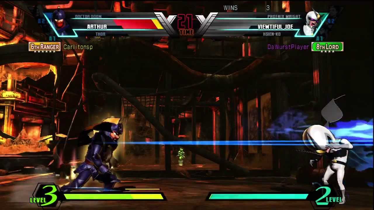 UMVC3: Carlitonsp (Thor/Arthur/Doom) vs. DaWurstPlayer (Phoenix Wright/Hsien-Ko/Joe) (﻿ ͡&deg; ͜ʖ ͡&deg;)