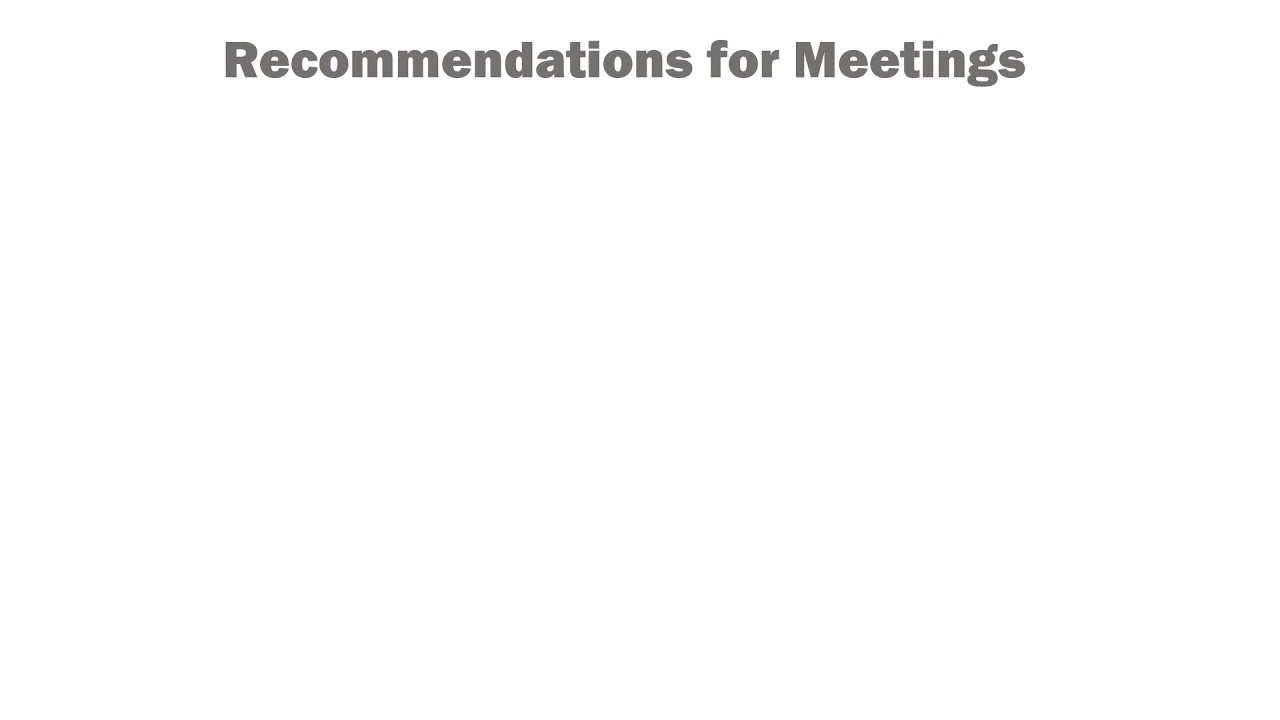 Recommendations for Teams Meetings