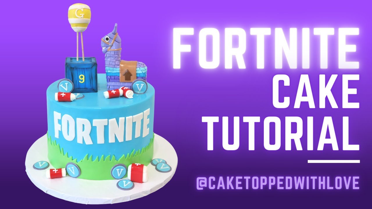 FONDANT FORTNITE CAKE TUTORIAL | How to make a FORTNITE Cake | Fondant Fortnite Cake Topper Tutorial