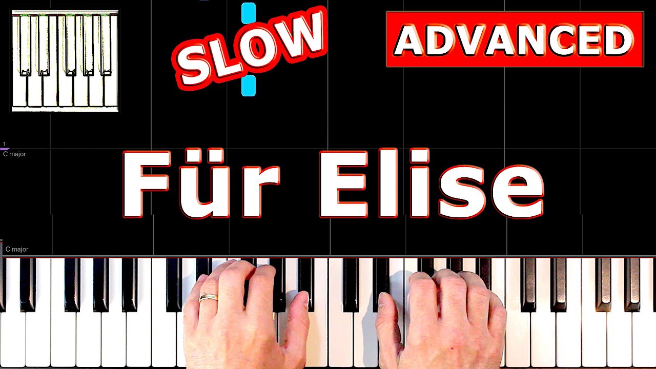 Für Elise - Beethoven - SLOW Piano Tutorial