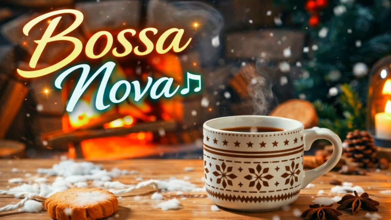 Cozy Fireplace Bossa Nova ☕ English Jazz Piano for Relax, Study & Good Mood