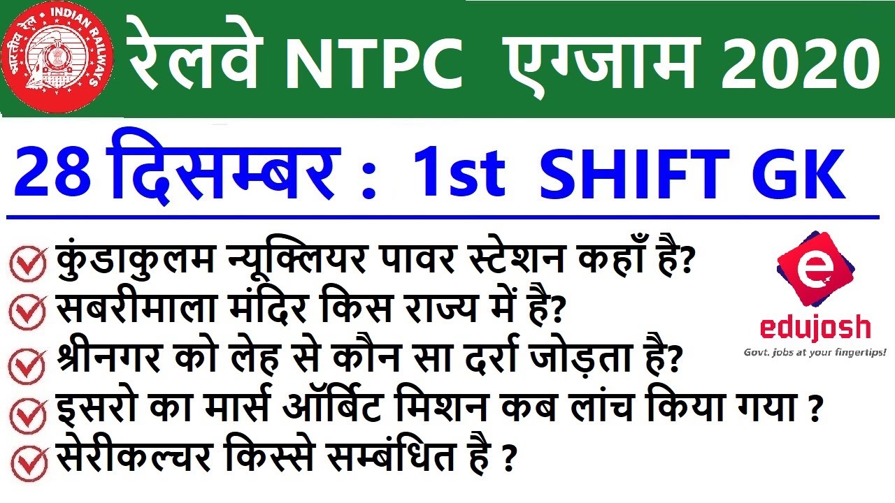 RRB NTPC Exam Analysis 2020 / RRB NTPC 28 December 2020 1st Shift Asked Question / RRB Exam Review