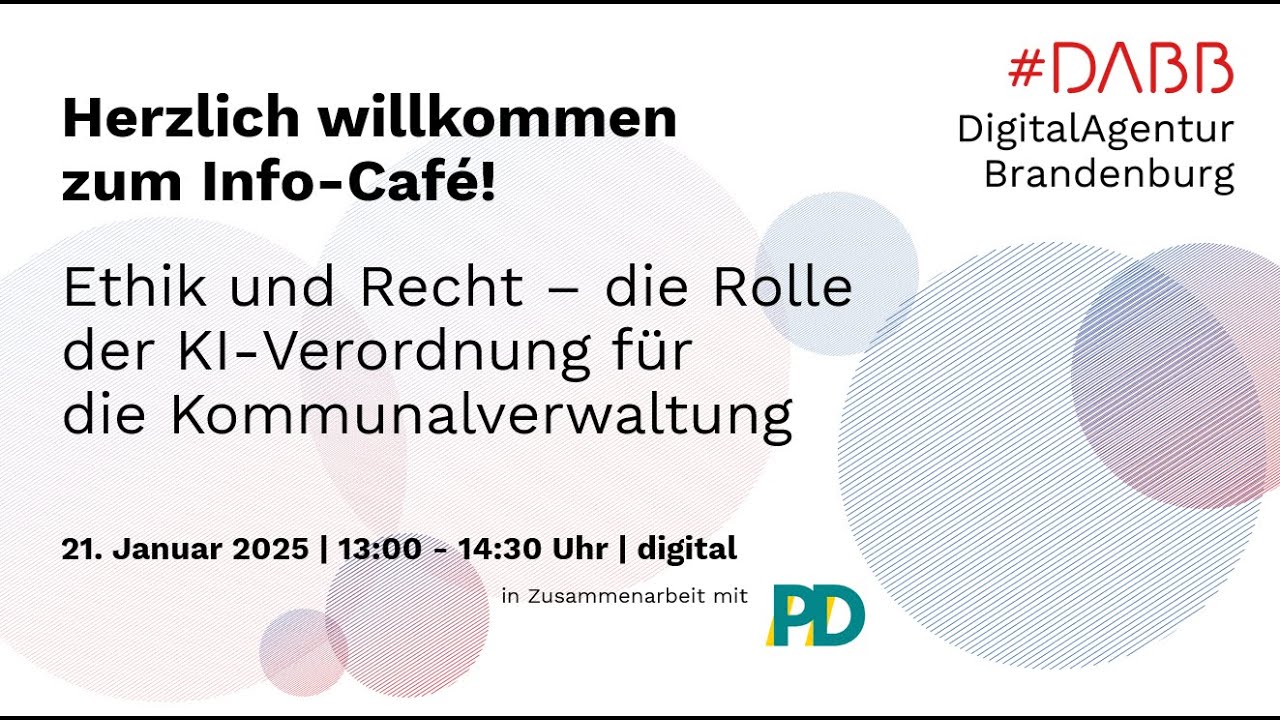 Ethik und Recht – die Rolle der KI-Verordnung für die Kommunalverwaltung 5/6 (KI-Info-Café-Reihe)
