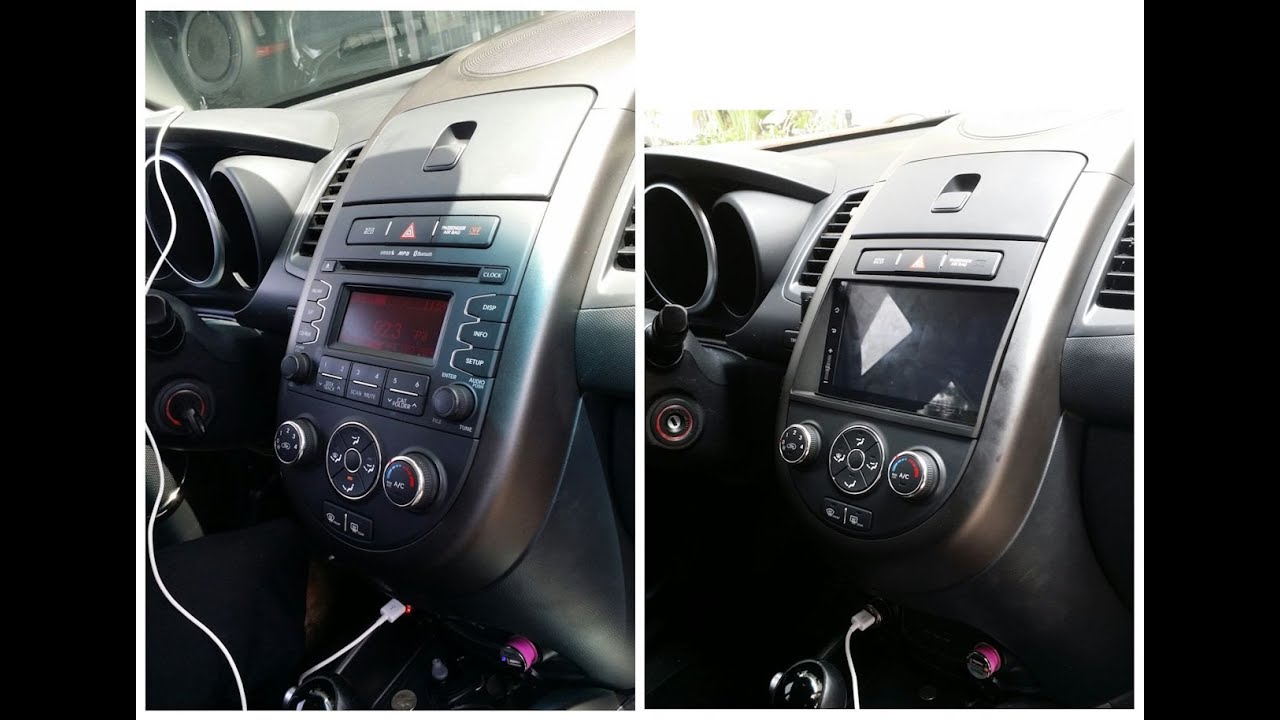 Android car stereo NU3001 installed in Kia Soul.