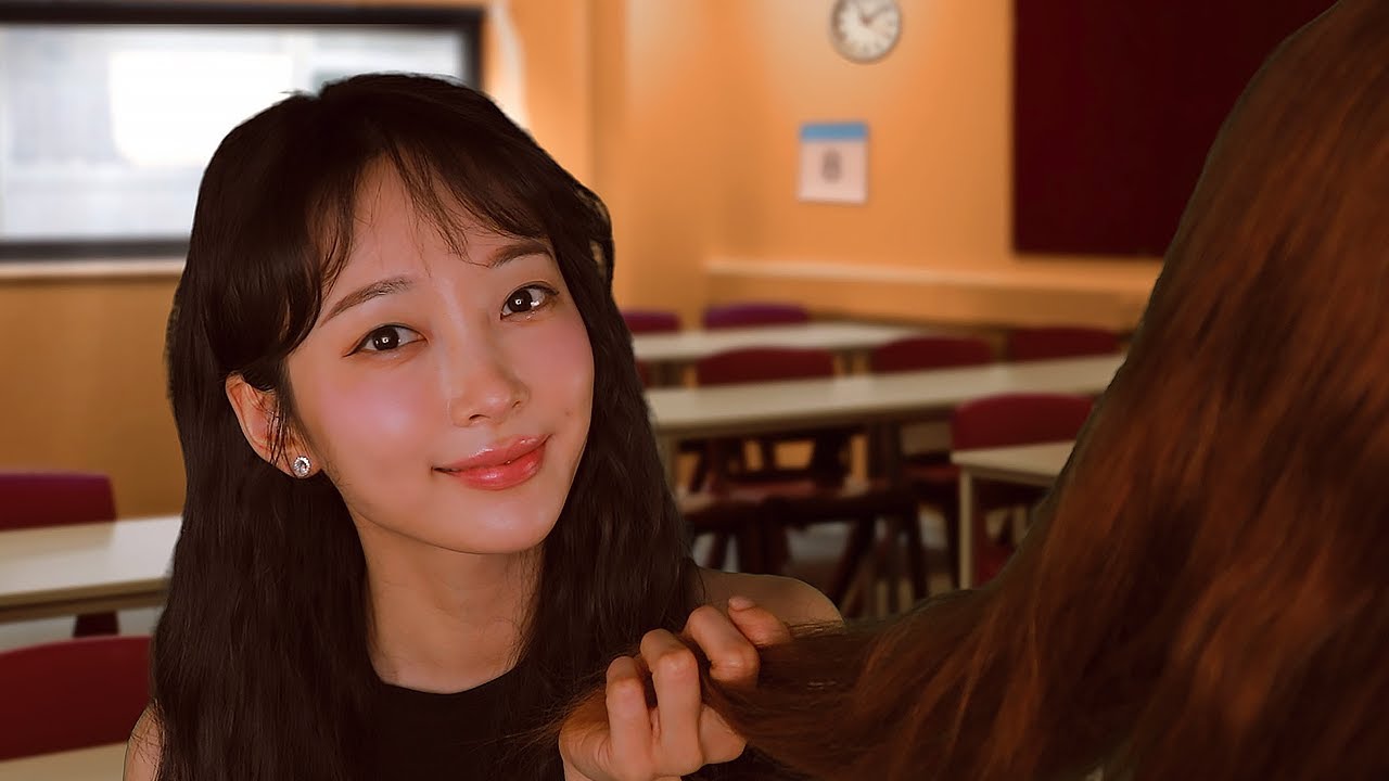 ASMR 뒷자리 재수없는 친구가 해주는 머리손질 (Hair Brushing, Braids)