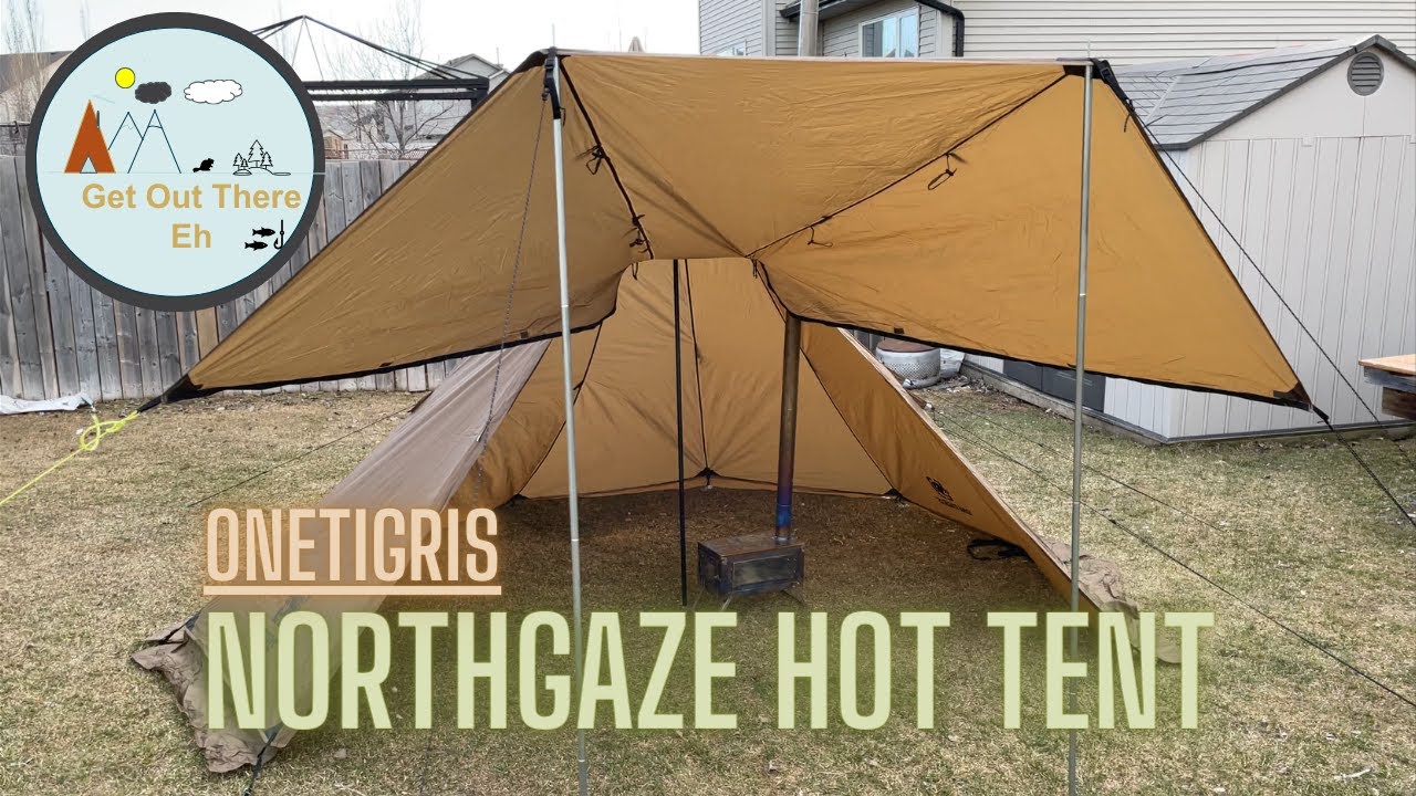 OneTigris Northgaze Hot Tent - Setup & First Burn w/ FireHiking Ultralight Wood Stove