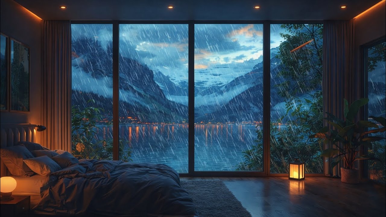 Deep Sleep Rain Sounds in a Cozy Room 🌧️ | 3 Hours of Relaxing Rain for Insomnia & Stress Relief