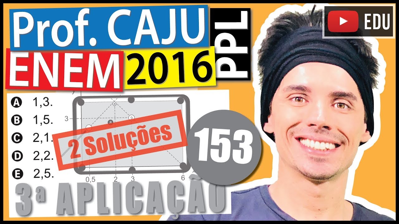 [ENEM 2016 PPL] 153 📓 GEOMETRIA ANALÍTICA Em sua vez de jogar, um jogador precisa dar uma
