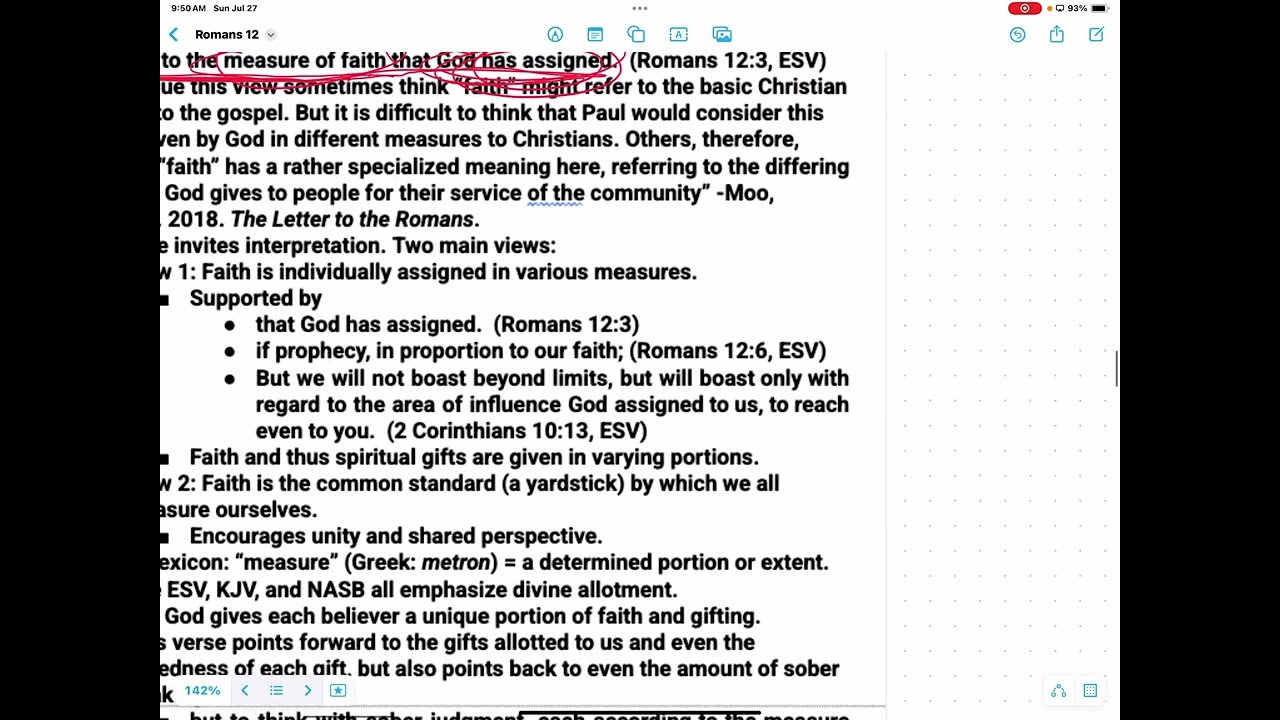 Romans 12: 3 pt 2 “What Is the Measure of Faith?