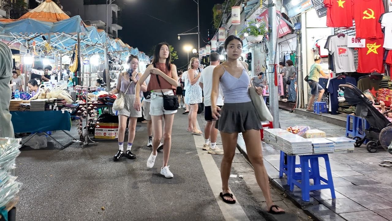 HANOI at NIGHT 🇻🇳 | 1-Hour 4K Walking Tour through the Old Quarter, Night Market & Hoan Kiem Lake