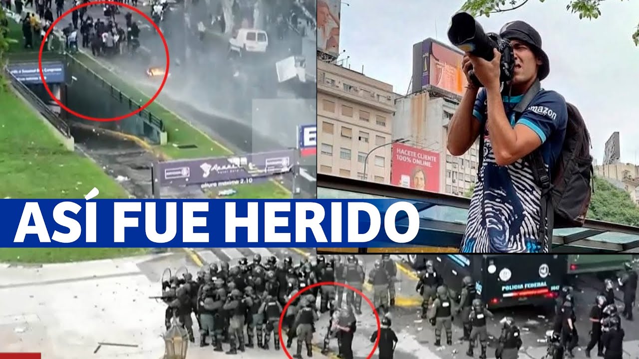 LA SECUENCIA COMPLETA DEL DISPARO AL FOTÓGRAFO PABLO GRILLO