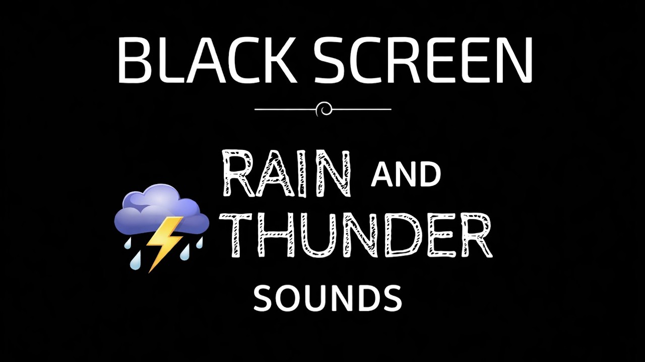 Immediate Sleep: Dark Screen Rain & Heavy Thunder 💤 No Distractions #rainoundforsleep