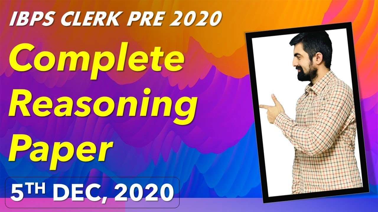 IBPS CLERK PRE 2020 MEMORY BASED REASONING PAPER || By DhruvaSir || Asked In 5th Dec Exam