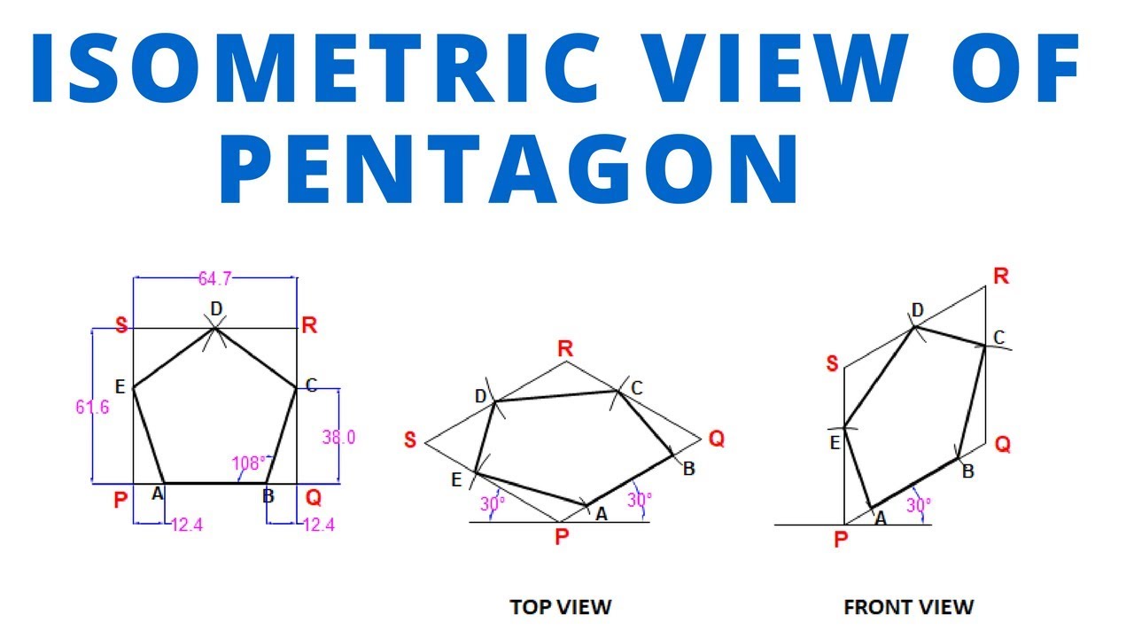 HOW TO DRAW THE ISOMETRIC VIEW OF PENTAGON