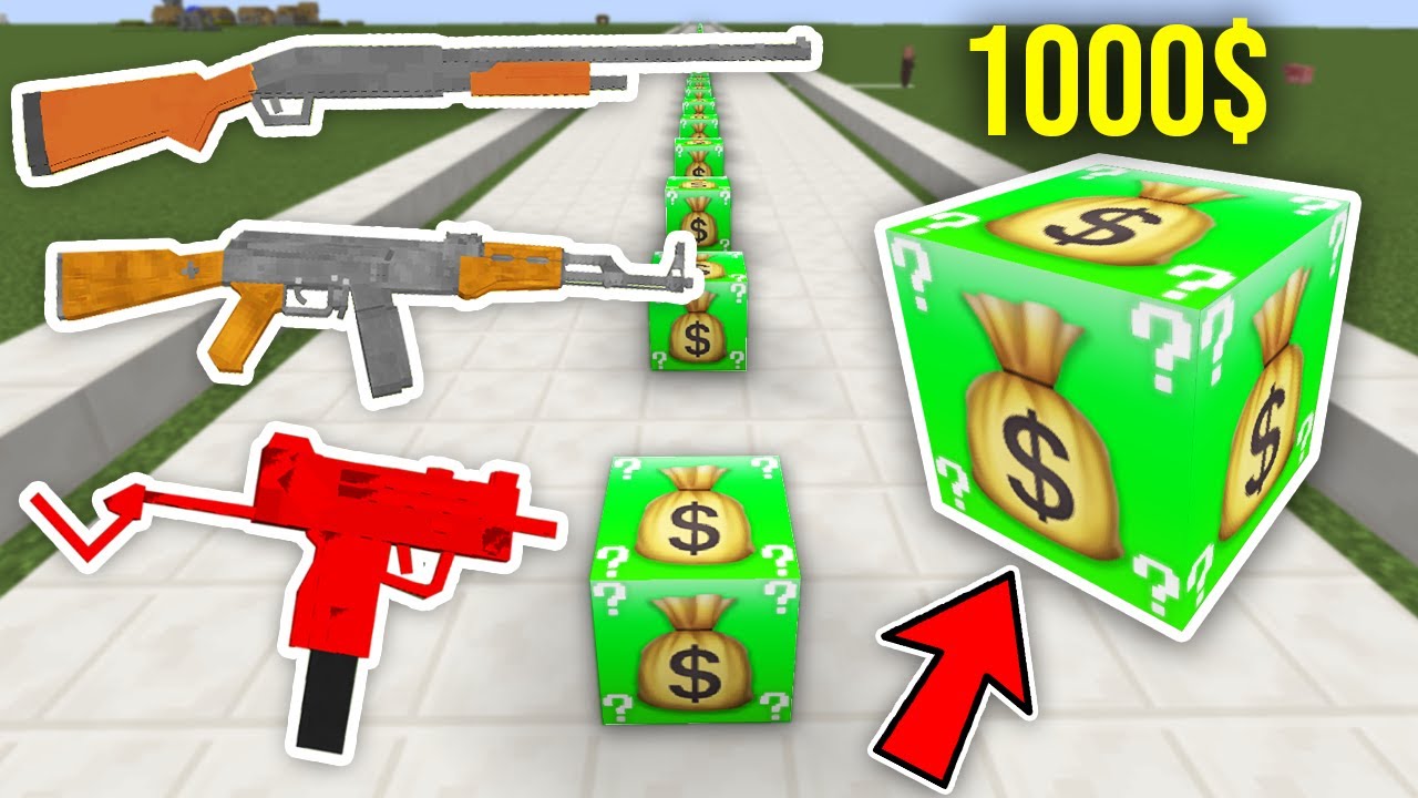 SİLAHLI 1000$ ŞANS BLOKLARI YARIŞI - Minecraft