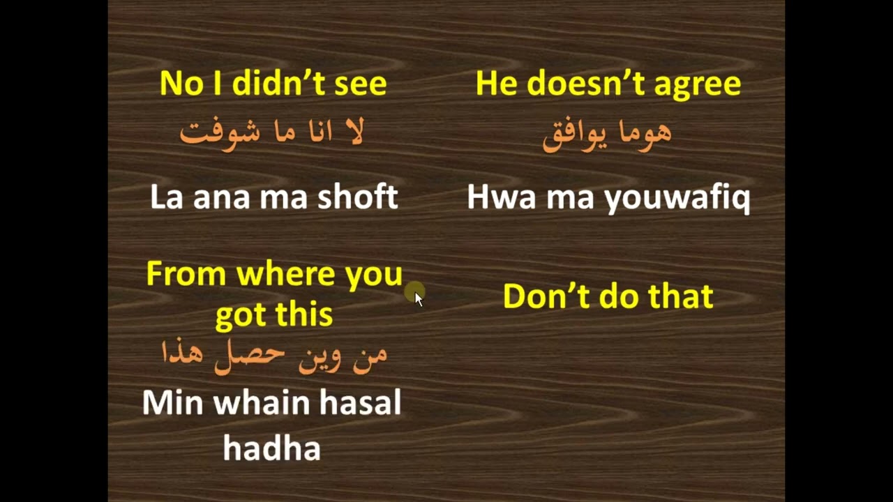 Learning Arabic of ( here - there- put- saw- got- do- come - go