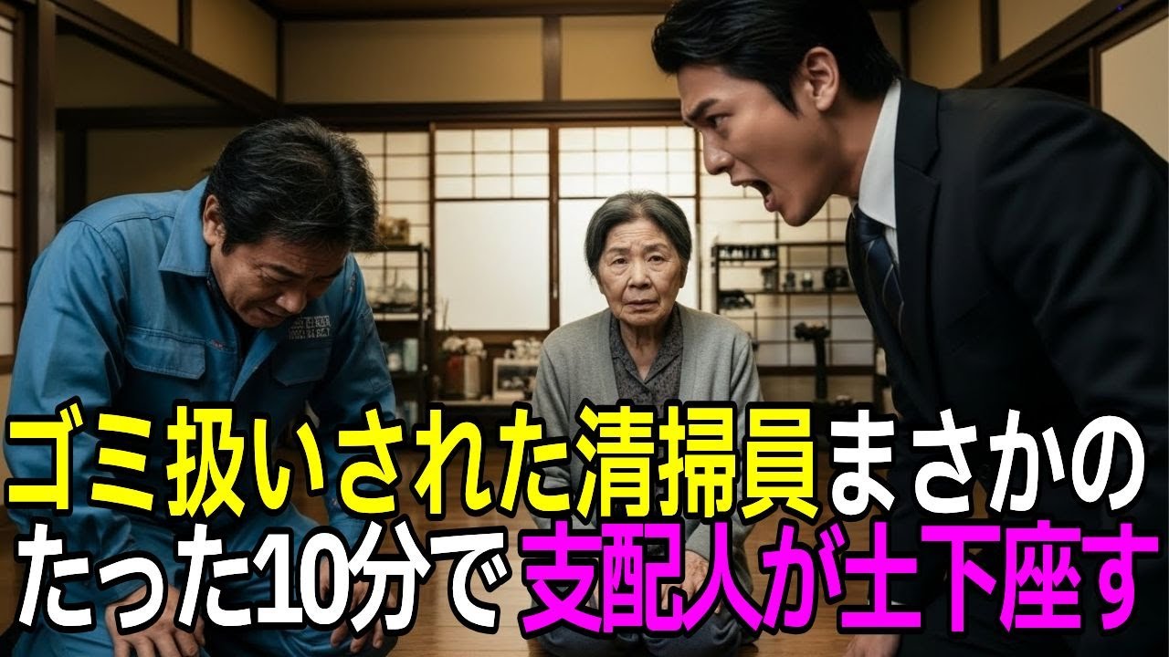 【スカッとする話】清掃員をゴミ扱いした若造支配人→10分後、助けた老人の正体が「大女将」と判明し絶望ｗ【朗読】
