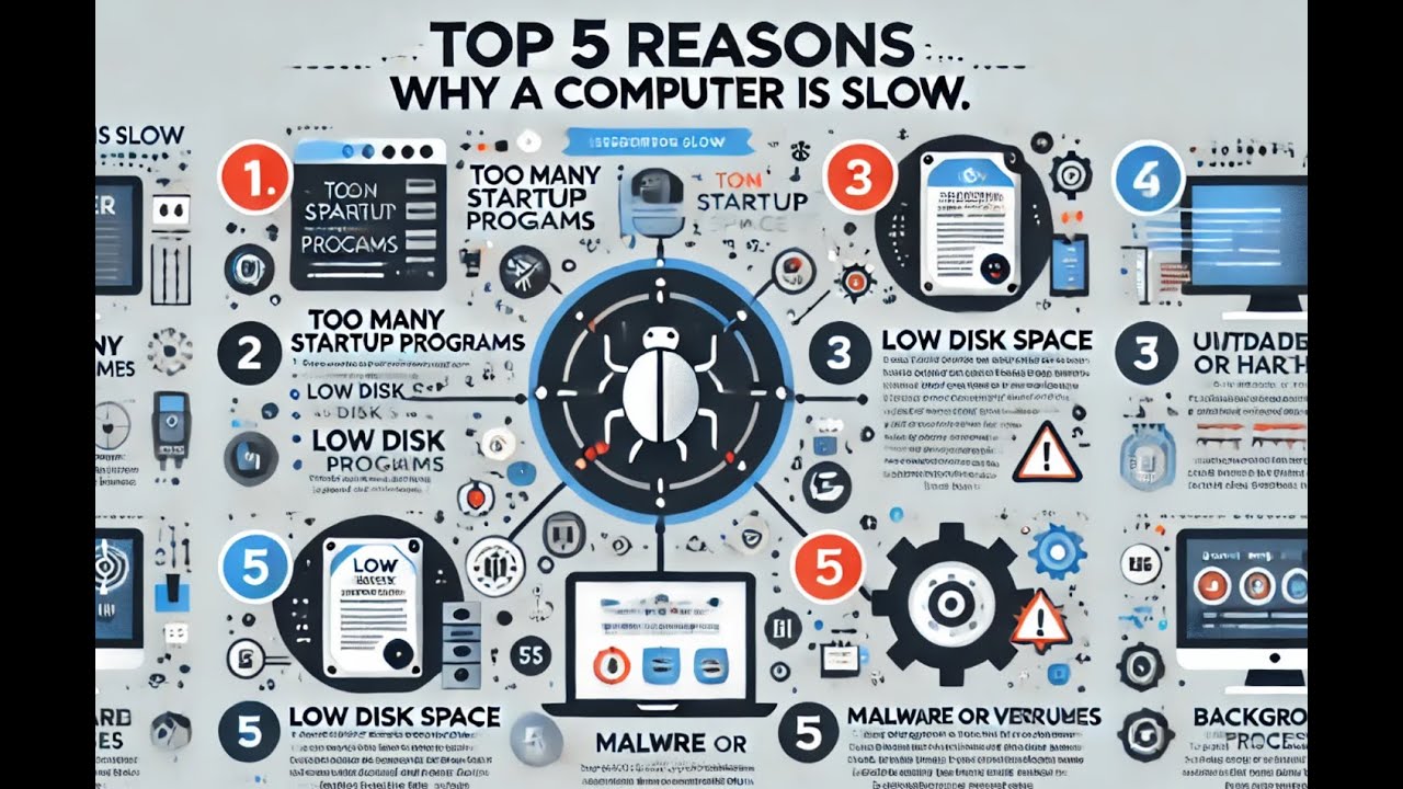 Tech Support Courses TOP 5 REASONS WHY COMPUTER IS SLOW  100% WORKS SIMPLE FIX