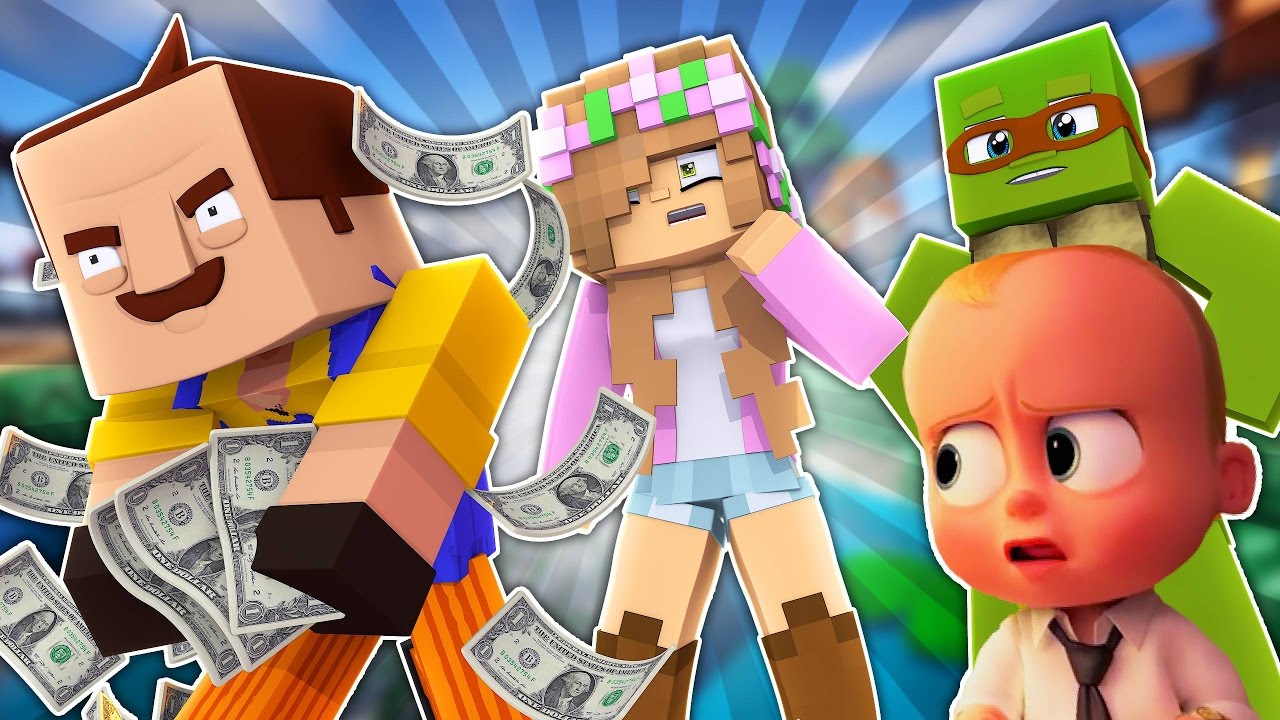 HELLO NEIGHBOUR STEALS FROM BOSS BABY! Minecraft Little Kelly w/TinyTurtle
