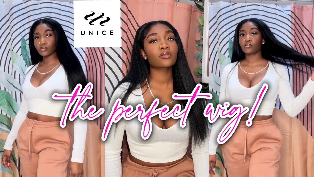 THEE MOST BEAUTIFUL kinky straight wig | UNice Glueless V-Part wig FULL REVIEW