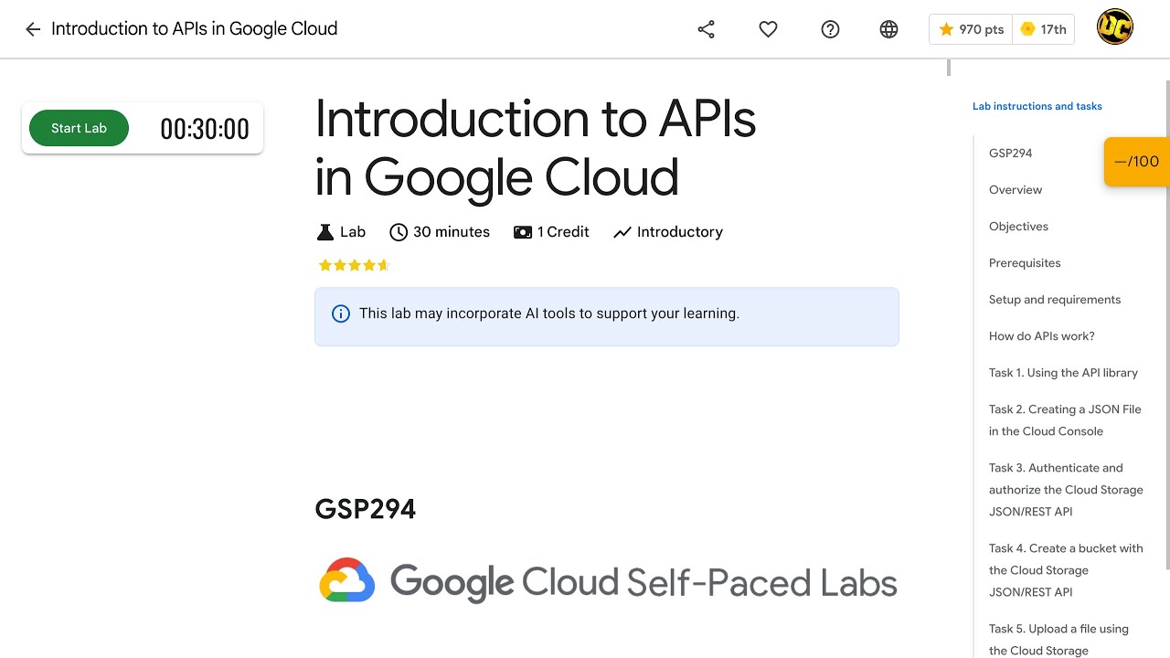 [2024] Introduction to APIs in Google Cloud GSP294