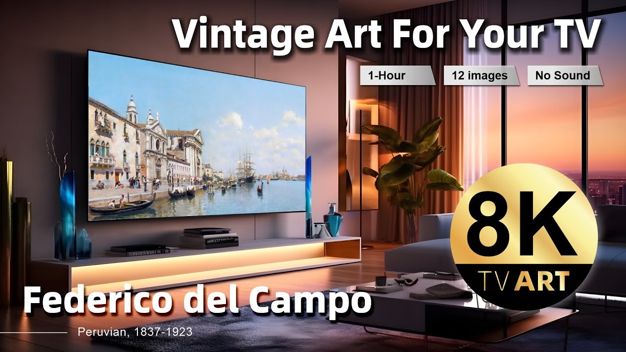 Vintage Art For Your TV | Landscapes by Federico del Campo | 1Hr of 8K HD Screensaver, Art Slideshow