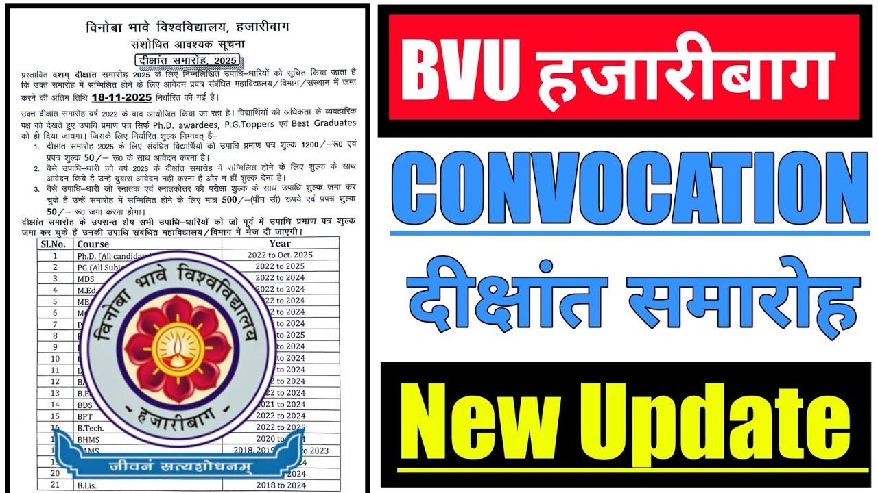 #vbu hazaribagh convocation 2025 #Vinoba University Hazaribagh dikshant samaroh h 2025