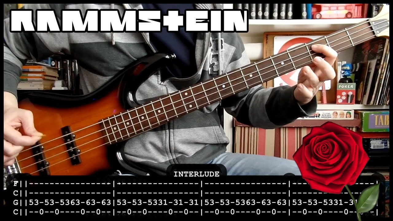 RAMMSTEIN - Rosenrot 🌹 (BASS cover with TABS & lyrics)
