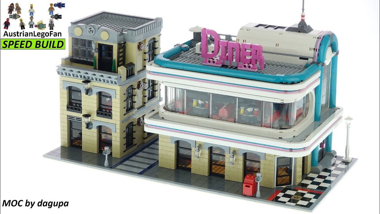 LEGO Creator 10260 Downtown Diner Chicago MOC by dagupa - Lego Speed Build Review