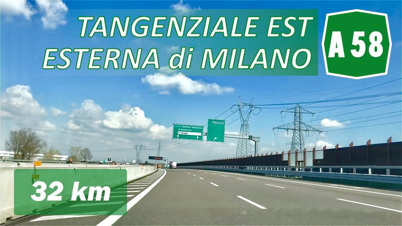 A58 | TANGENZIALE ESTERNA di MILANO | Percorso completo