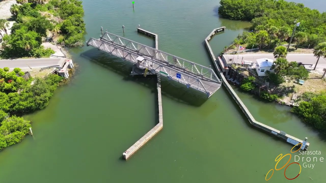 Casey Key Swing Bridge, Fish House and Tiki Bar at Blackburn Point