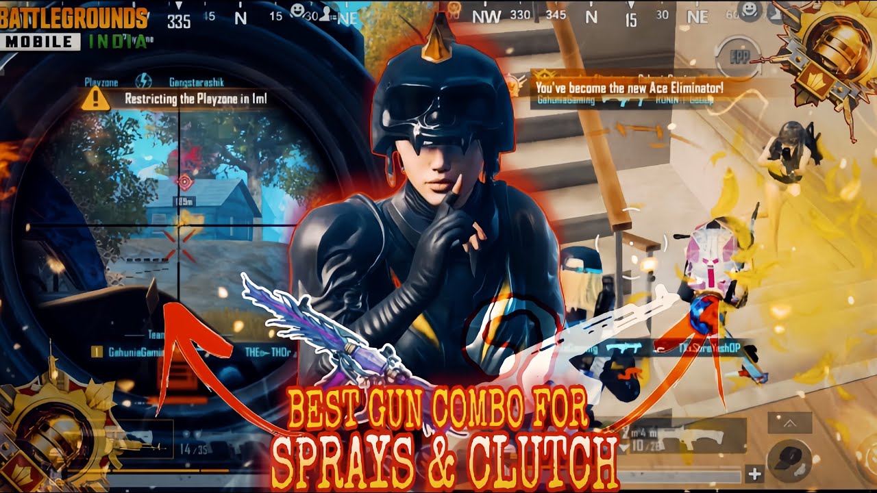 Bgmi Best Gun Combo For 4.2 Update ☠️ / Best Spray & Easy Clutch In Conqueror Lobby 🥵😈