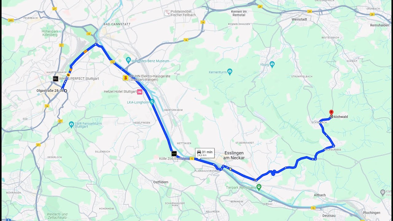 🇩🇪🎵driving from STUTTGART to AICHWALD , Germany [4K 60FPS] Tourist&Travel ASMR