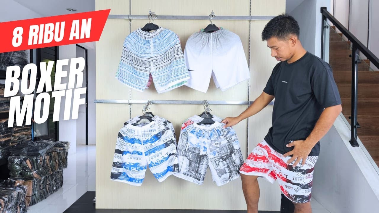 BOXER MOTIF CUMA 8 RIBU AN - GROSIR CELANA KOLOR HARIAN