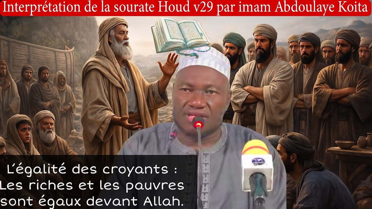 Tafsir du saint Coran sourate Hud v29 par imam Abdoulaye Koita,L’égalité des croyants,riches-pauvres