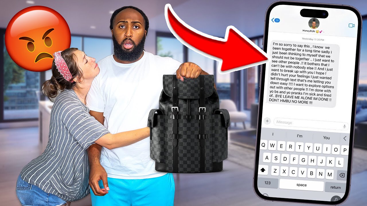 STEALING My Girlfriend Phone And TEXTING MYSELF A BREAKUP TEXT (THEN LEAVING)