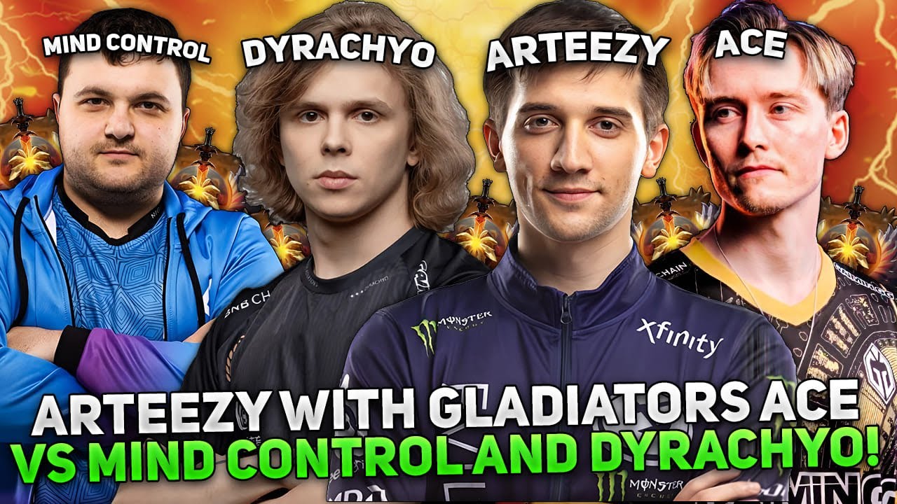 ARTEEZY with GLADIATORS ACE vs MIND CONTROL and DYRACHYO! | TERRORBLADE CARRY by RTZ DOTO!